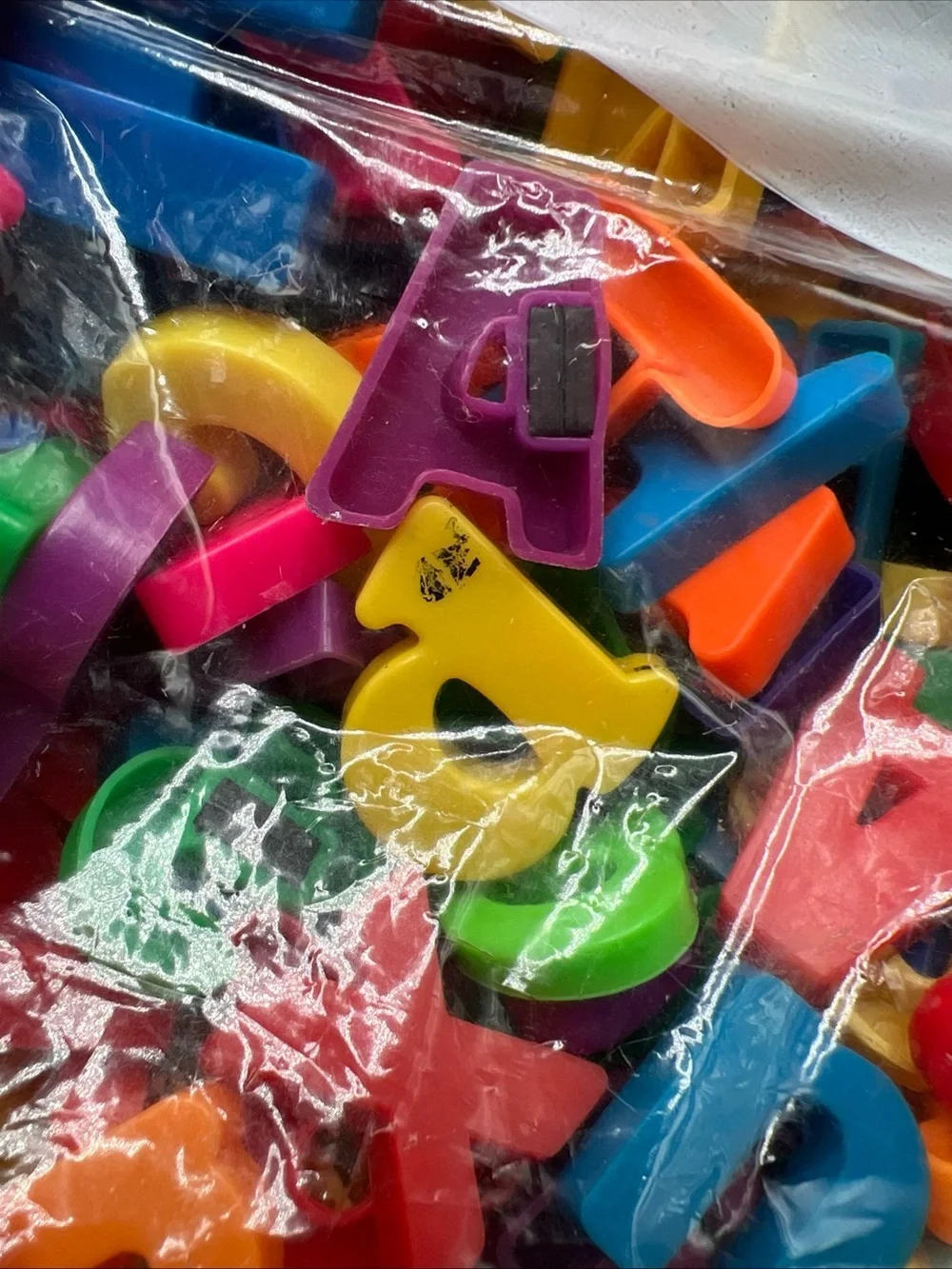 Lot of Magnetic Plastic Alphabet Letters Mixed Colors & Sizes